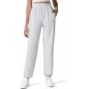 imageG4Free Flurrylux Cotton Fleece Lined Joggers Women Elastic Waist Sweatpants with Pockets Casual Lounge PantsLight Heather