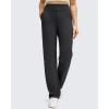 imageG4Free Womens Fleece Lined Straight Leg Pants Winter Thermal Work Trousers with PocketsBlack