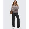 imageG4Free Womens Fleece Lined Straight Leg Pants Winter Thermal Work Trousers with PocketsBlack
