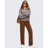 imageG4Free Womens Fleece Lined Straight Leg Pants Winter Thermal Work Trousers with PocketsDark Coffee