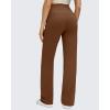 imageG4Free Womens Fleece Lined Straight Leg Pants Winter Thermal Work Trousers with PocketsDark Coffee