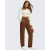 imageG4Free Womens Fleece Lined Straight Leg Pants Winter Thermal Work Trousers with PocketsDark Coffee