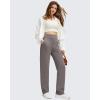 imageG4Free Womens Fleece Lined Straight Leg Pants Winter Thermal Work Trousers with PocketsTaupe