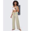 imageG4Free EverGoing Wide Leg Pants for Women Yoga Pants High Waist Sweatpants with Pockets Stretch Lounge Pants Comfy WorkoutApricot
