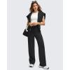 imageG4Free Smoofit Modal Soft Womens Wide Leg Sweatpants with Pockets Drawstring Double Layer Waist Casual PantsBlack