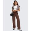 imageG4Free Smoofit Modal Soft Womens Wide Leg Sweatpants with Pockets Drawstring Double Layer Waist Casual PantsDark Coffee