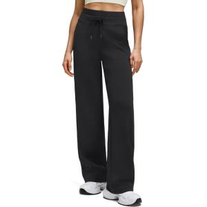 imageG4Free Smoofit Modal Soft Womens Wide Leg Sweatpants with Pockets Drawstring Double Layer Waist Casual PantsBlack