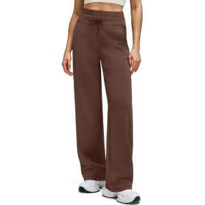 imageG4Free Smoofit Modal Soft Womens Wide Leg Sweatpants with Pockets Drawstring Double Layer Waist Casual PantsDark Coffee