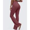 imageG4Free BareFeel Flare Yoga Pants Women High Waisted Bootcut Leggings with Pockets Dress Work Pant PetiteRegularTallWine