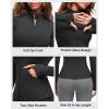 imageG4Free BareFeel Womens Workout Jacket Full Zip Up Slim Hip Length Yoga Athletic Tops with Thumb HolesBlack