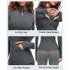 imageG4Free BareFeel Womens Workout Jacket Full Zip Up Slim Hip Length Yoga Athletic Tops with Thumb HolesDark Gray