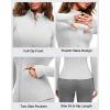 imageG4Free BareFeel Womens Workout Jacket Full Zip Up Slim Hip Length Yoga Athletic Tops with Thumb HolesLight Gray