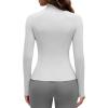 imageG4Free BareFeel Womens Workout Jacket Full Zip Up Slim Hip Length Yoga Athletic Tops with Thumb HolesLight Gray