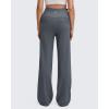 imageG4Free EverGoing Fleece Lined Maternity Wide Leg Pants Over The Belly Pregnancy Trousers with PocketsDark Gray