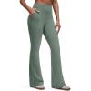 imageG4Free BareFeel Flare Yoga Pants Women High Waisted Bootcut Leggings with Pockets Dress Work Pant PetiteRegularTallGray Sage