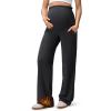 imageG4Free EverGoing Fleece Lined Maternity Wide Leg Pants Over The Belly Pregnancy Trousers with PocketsBlack