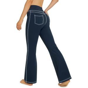 imageG4Free Jeggings for Women Flare Yoga Pants High Waisted Bootcut Yoga Leggings Workout Bootleg 4 Way Stretch NavyS31quot