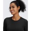 imageG4Free BareFeel Long Sleeve Workout Tops for Women Slim Athletic Gym Yoga Shirt Cropped Basic Tight ShirtBlack