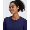 imageG4Free BareFeel Long Sleeve Workout Tops for Women Slim Athletic Gym Yoga Shirt Cropped Basic Tight ShirtNavy
