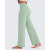 imageG4Free BareFeel No Front Seam Straight Leggings for Women High Waisted Wide Leg Yoga Pants 29quot31quot33quotBean Green