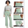 imageG4Free BareFeel No Front Seam Straight Leggings for Women High Waisted Wide Leg Yoga Pants 29quot31quot33quotBean Green