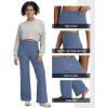 imageG4Free BareFeel No Front Seam Straight Leggings for Women High Waisted Wide Leg Yoga Pants 29quot31quot33quotBlue Gray