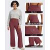imageG4Free BareFeel No Front Seam Straight Leggings for Women High Waisted Wide Leg Yoga Pants 29quot31quot33quotDark Burgundy