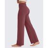 imageG4Free BareFeel No Front Seam Straight Leggings for Women High Waisted Wide Leg Yoga Pants 29quot31quot33quotDark Burgundy