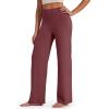imageG4Free BareFeel No Front Seam Straight Leggings for Women High Waisted Wide Leg Yoga Pants 29quot31quot33quotDark Burgundy