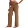 imageG4Free BareFeel No Front Seam Straight Leggings for Women High Waisted Wide Leg Yoga Pants 29quot31quot33quotDark Coffee