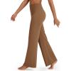 imageG4Free BareFeel No Front Seam Straight Leggings for Women High Waisted Wide Leg Yoga Pants 29quot31quot33quotDark Coffee