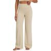 imageG4Free BareFeel No Front Seam Straight Leggings for Women High Waisted Wide Leg Yoga Pants 29quot31quot33quotLight Khaki