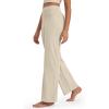 imageG4Free BareFeel No Front Seam Straight Leggings for Women High Waisted Wide Leg Yoga Pants 29quot31quot33quotLight Khaki