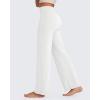imageG4Free BareFeel No Front Seam Straight Leggings for Women High Waisted Wide Leg Yoga Pants 29quot31quot33quotWhite