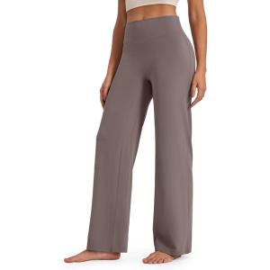 imageG4Free BareFeel No Front Seam Straight Leggings for Women High Waisted Wide Leg Yoga Pants 29quot31quot33quotTaupe