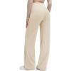 imageG4Free BareFeel High Stretch Wide Leg Yoga Pants for Women Side Pleated V Waist Casual Trousers with PocketsLight Khaki