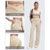 imageG4Free BareFeel High Stretch Wide Leg Yoga Pants for Women Side Pleated V Waist Casual Trousers with PocketsLight Khaki