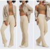 imageG4Free BareFeel Yoga Pants Women High Waisted Flare Leggings Soft Bootcut Wide Leg Flared Pants 29quot31quot33quotKhaki