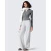 imageG4Free Flurrylux Womens Fleece Lined Wide Leg Sweatpants Cotton Thermal Warm Lounge Pants Winter CasualLight Heather