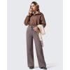 imageG4Free Flurrylux Womens Fleece Lined Wide Leg Sweatpants Drawstring Cotton Thermal Lounge PantsTapue