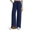 imageG4Free Flurrylux Fleece Lined Sweatpants Women Cotton Wide Leg Pants with Pockets Lounge CasualRoyal Blue