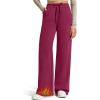 imageG4Free Flurrylux Fleece Lined Sweatpants Women Cotton Wide Leg Pants with Pockets Lounge CasualRumba Red