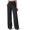 imageG4Free Flurrylux Womens Fleece Lined Wide Leg Sweatpants Drawstring Cotton Thermal Lounge PantsBlack