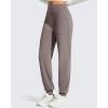 imageG4Free Barefeel Fleece Lined Pants Women High Waist Stretch Casual Sweatpants with PocketsTaupe