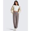 imageG4Free Barefeel Fleece Lined Pants Women High Waist Stretch Casual Sweatpants with PocketsTaupe