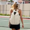 imageG4Free 20L Pickleball Bag for Women Pickleball Paddle Backpack with Fence Hook Work Travle Bag with 15quot Laptop CompartmentBlackBeige