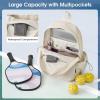 imageG4Free 20L Pickleball Bag for Women Pickleball Paddle Backpack with Fence Hook Work Travle Bag with 15quot Laptop CompartmentBlackBeige