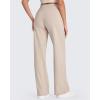 imageG4Free EverGoing Wide Leg Pants for Women High Waisted Yoga Pants with Pockets Stretch Casual Lounge PantsKhaki