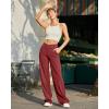 imageG4Free EverGoing Wide Leg Pants for Women Loose Yoga Pants with Pockets PetiteRegularTall Stretch Casual Lounge PantsDark Burgundy