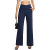 imageG4Free EverGoing Wide Leg Pants for Women Loose Yoga Pants with Pockets PetiteRegularTall Stretch Casual Lounge PantsNavy Heather